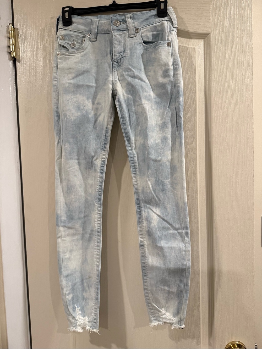 True Religion Light Blue Tie-Dye Skinny Jeans